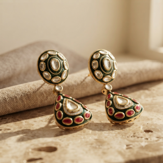 Rubans Gold Plated dangler Earrings