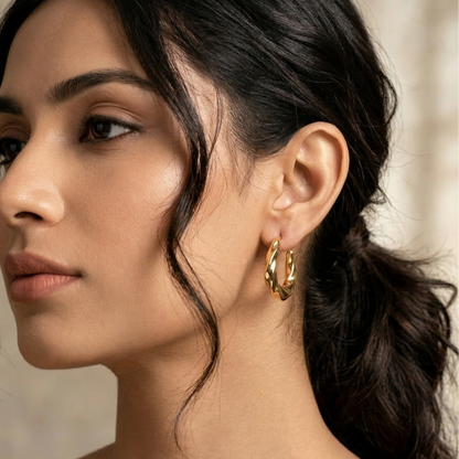 Golden Designer medium hoops