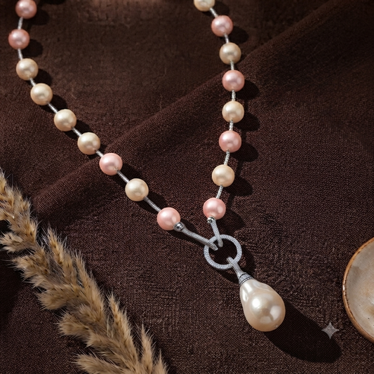 Pastel Pink Drop Necklace