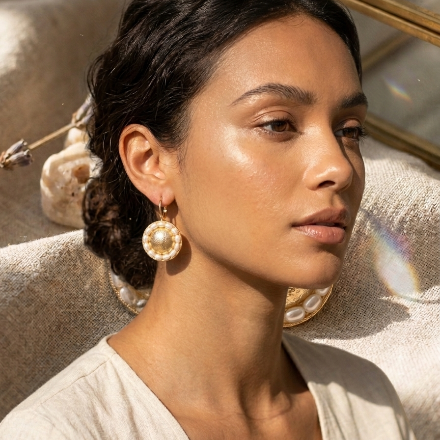 Mitali Matt Gold Earrings