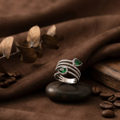 Green Stone Zirconia Ring