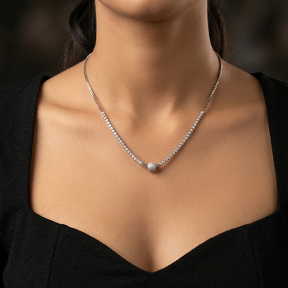Silver Toned Ball Necklace