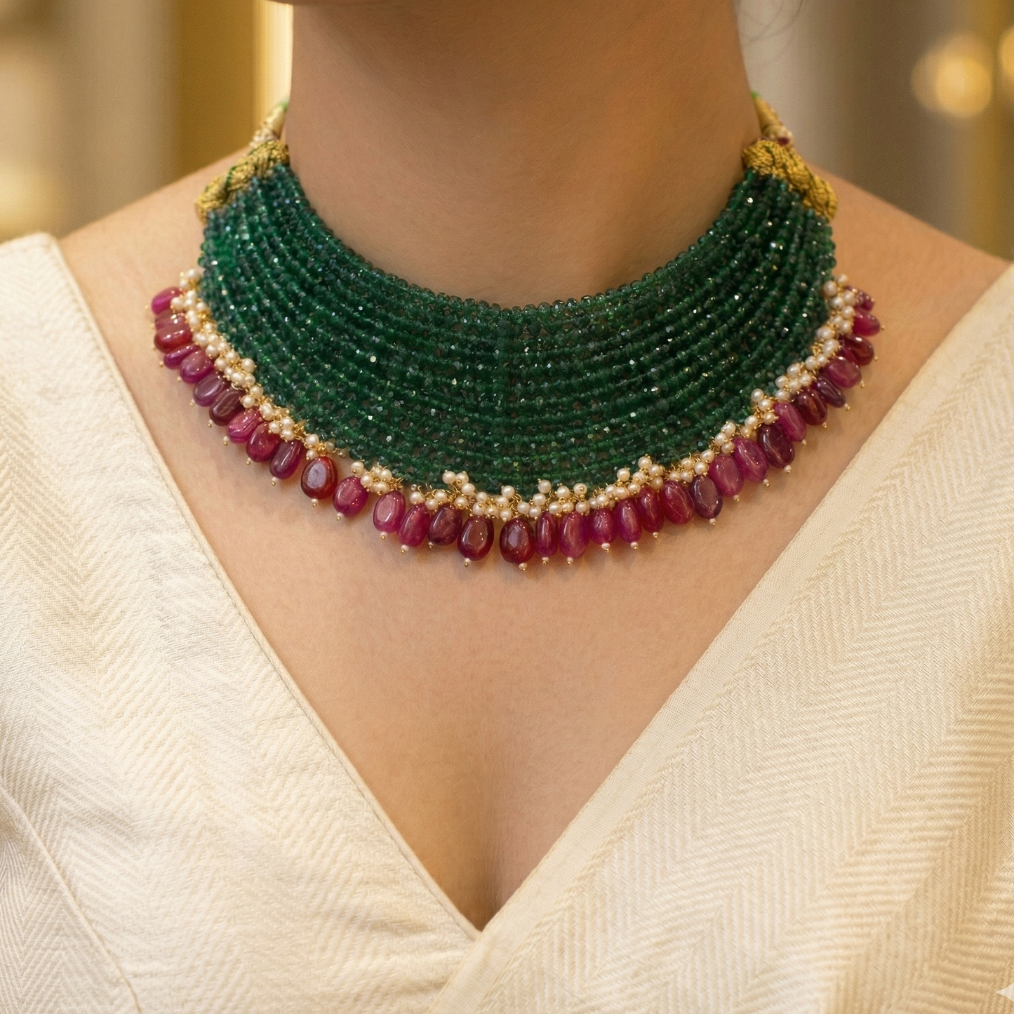 emerald and ruby choker