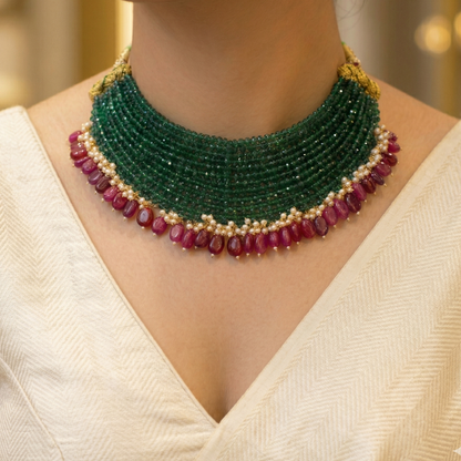 emerald and ruby choker