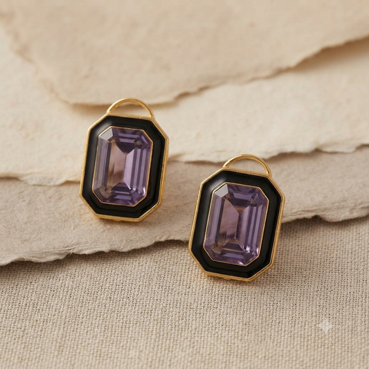 Purple Swarovski Earrings