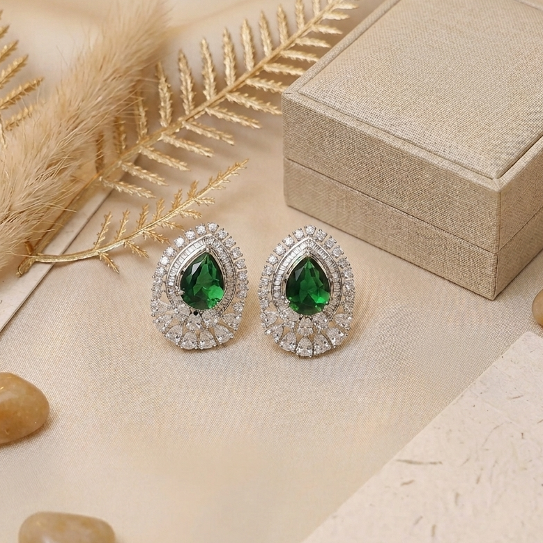 Amaira Green Zirconia Earrings