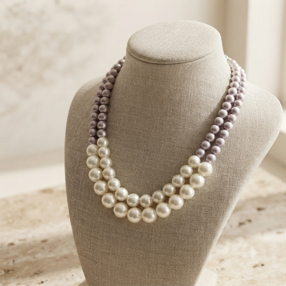 Rosegold & White Pearl Necklace
