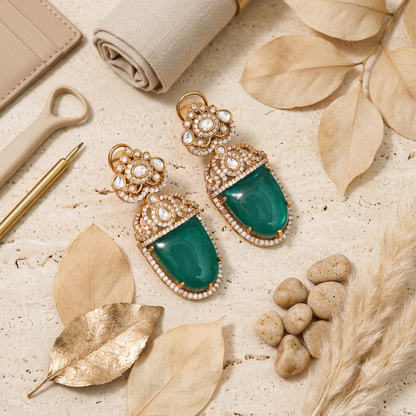 Zara Emerald Colour Necklace Set