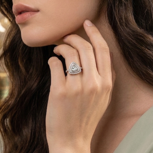 Triangle zirconia ring