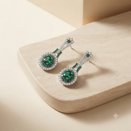 Green Droplet Earrings