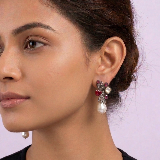 Geetika Baroque and Coloured Stone Earrings