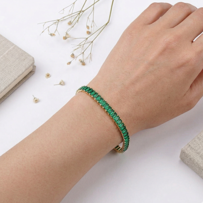 Green Stone Tennis Bracelet