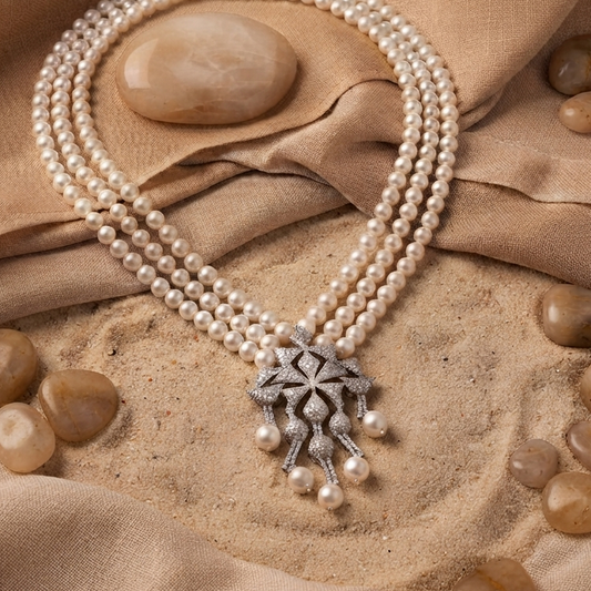 Pearl Petal Elegance Necklace Set