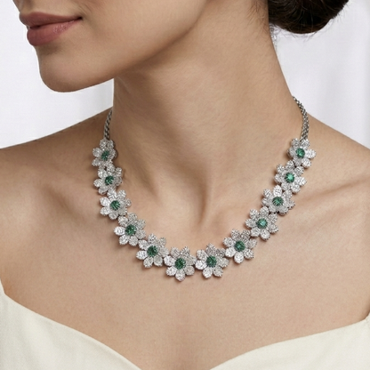 Lush Green Stone Necklace Set