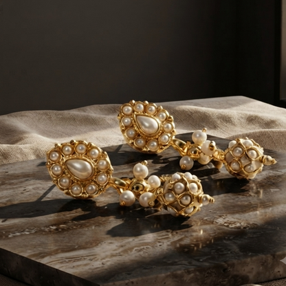 Zaveri Pearls Traditional Gold Toned Drop Earrings