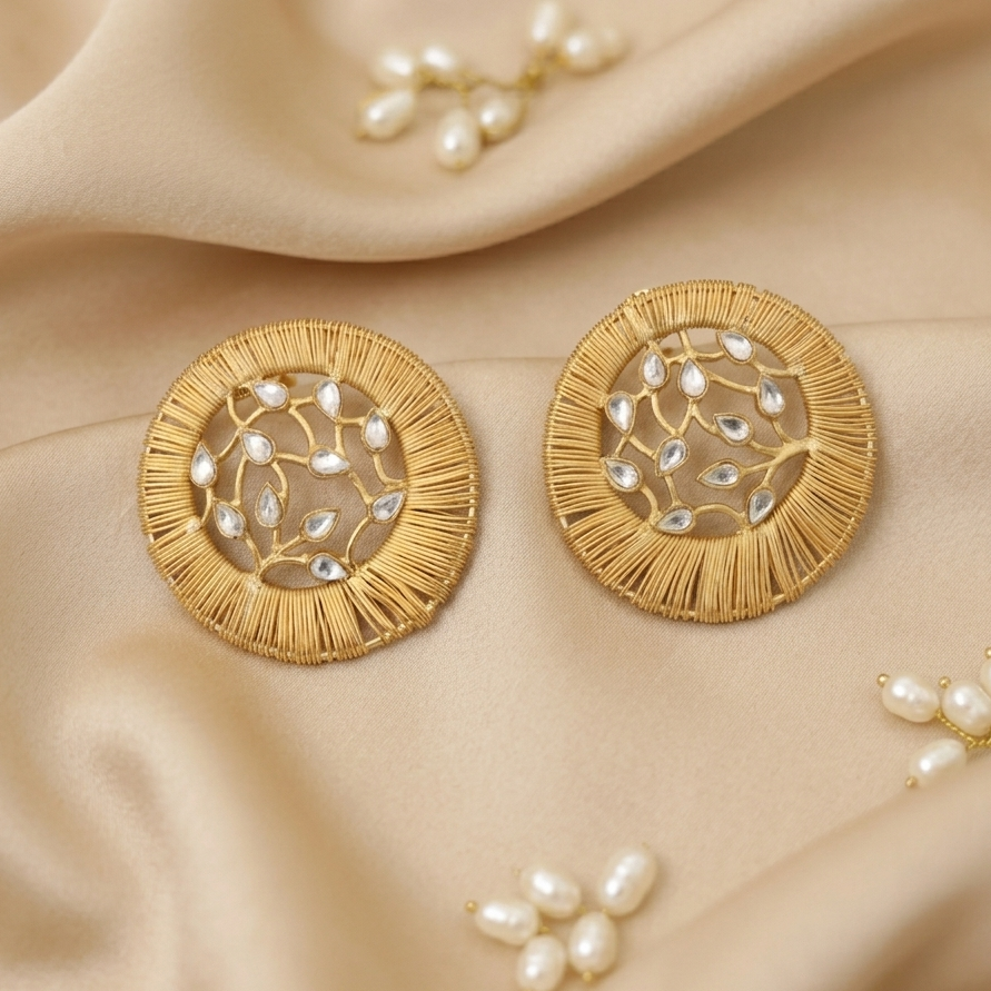 Aadab Modern Kundan Earrings