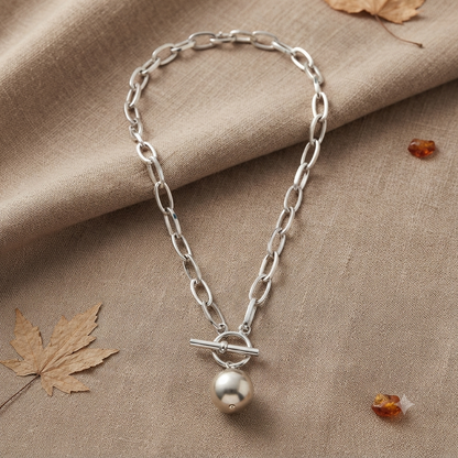 Modern Ball Silver Necklace