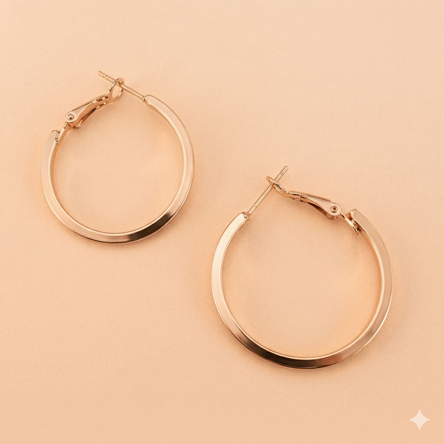 Gold Plain Medium hoop Earrings