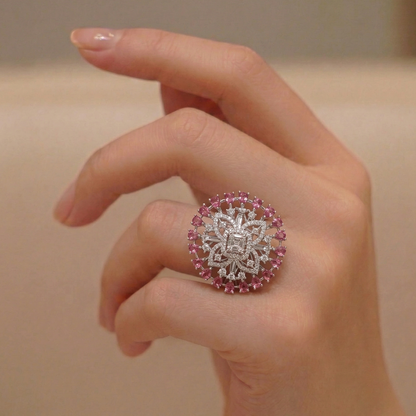 Ruby  pink ad ring
