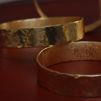 Handbeaten Chunky Gold Bangles