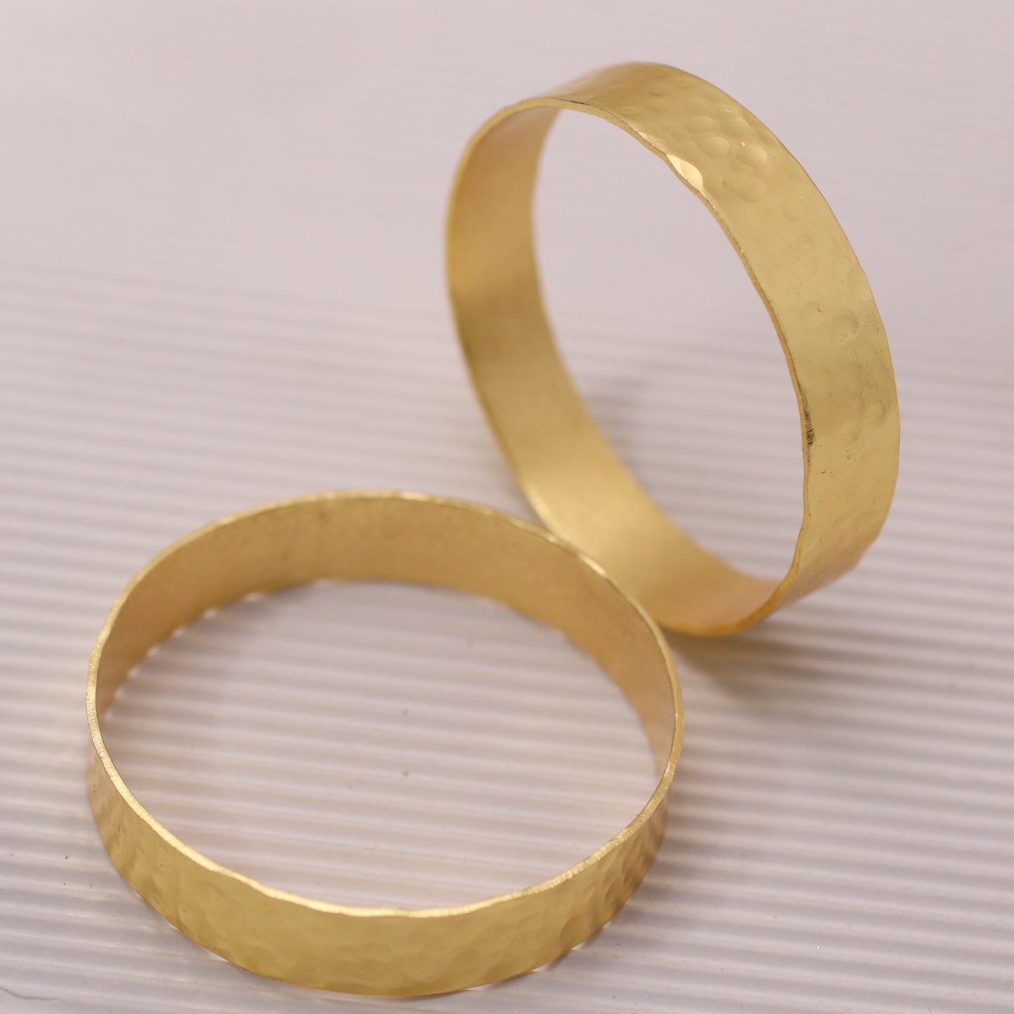 Handbeaten Chunky Gold Bangles