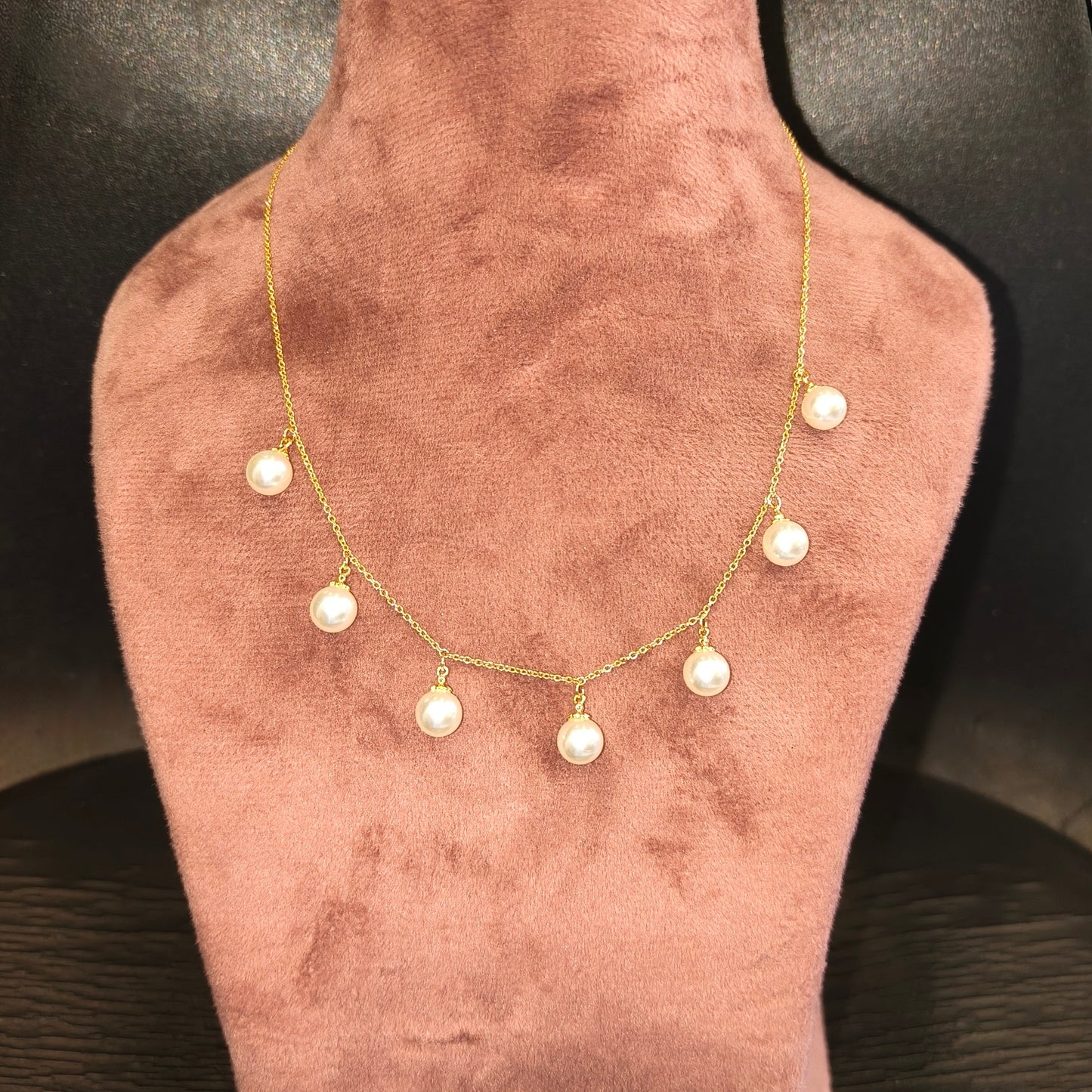 Gold Droplet Chain Necklace