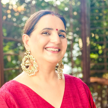 Green Stone Jadau Earrings