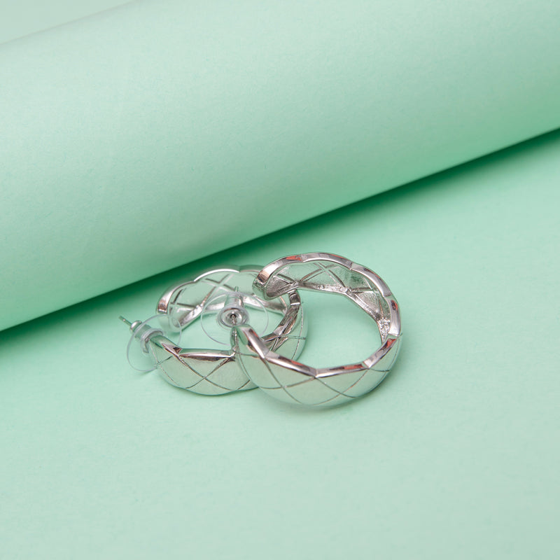 Tipsy Silver Plated Hoops