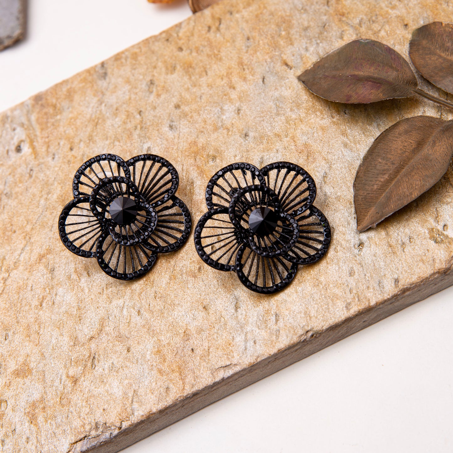 Black Floret Studs