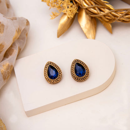 Blue Antique Stud Earrings