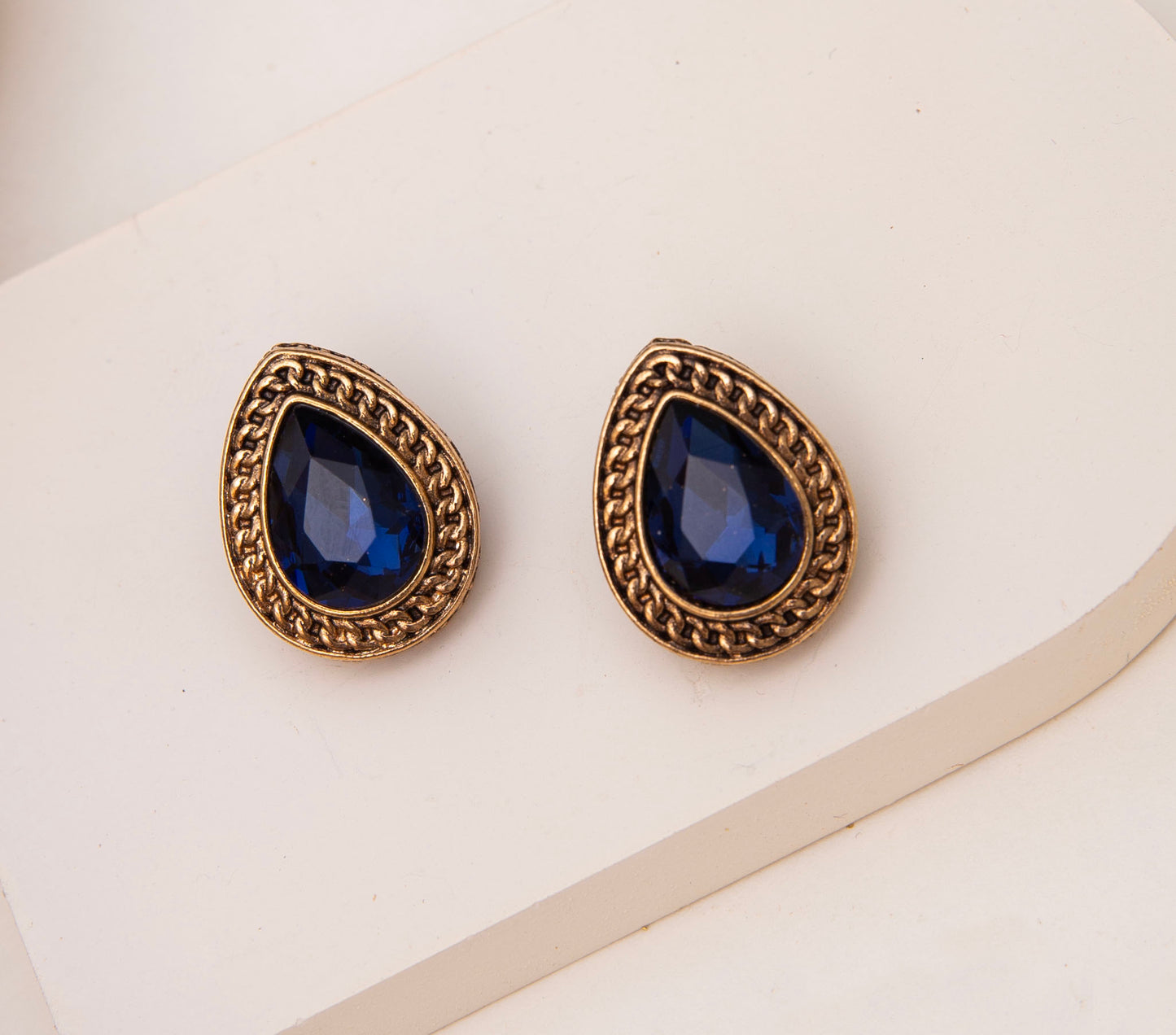 Blue Antique Stud Earrings