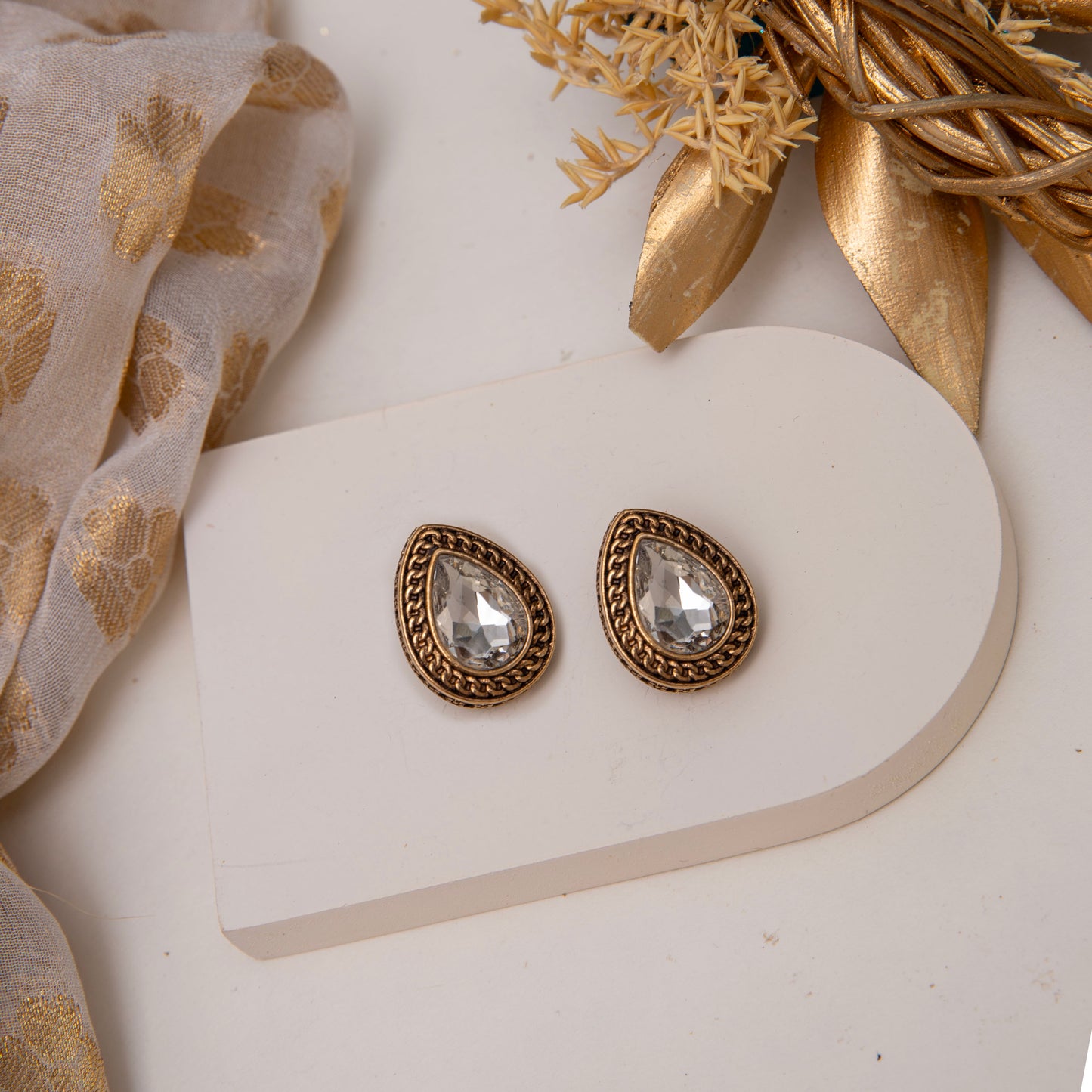 Kimaya Antique Stud Earrings