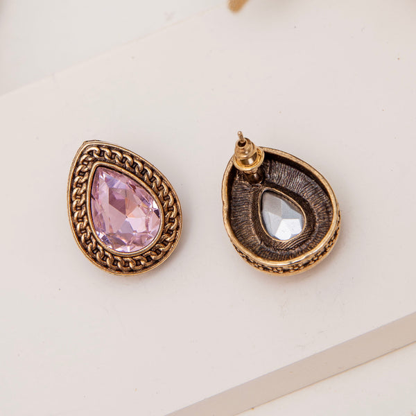 Pink Toned Antique Stud Earrings