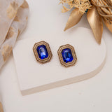 Rubina Blue Antique Stud Earrings