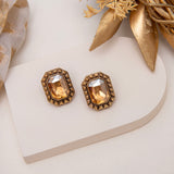 Adiva Antique Gold Stud Earrings