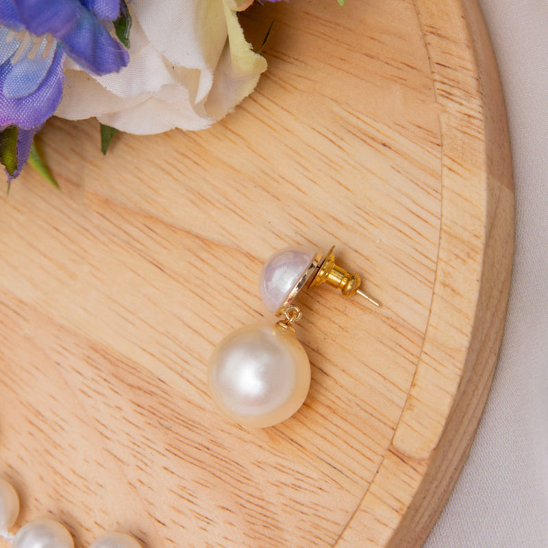 Dual Pearl Stud Earrings
