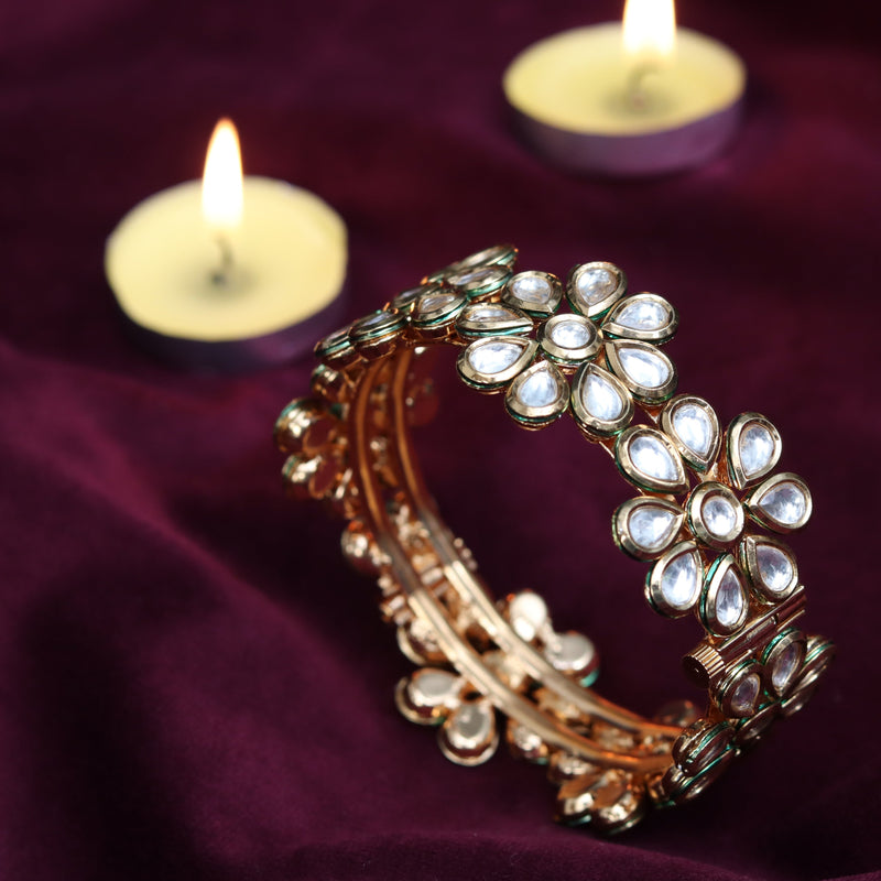 Lehzaa Kundan Openable Bangle