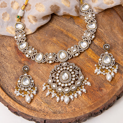 Gulzar Victorian Polki Necklace Set