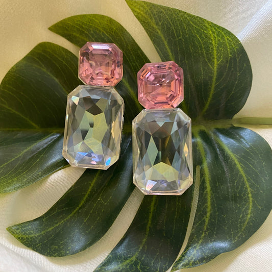 Powder Pink Swarovski Crystal Earrings