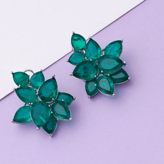 Green Petal Earrings