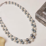 Grey and White Necklace Set