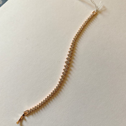 Gold Plated Pointer Tennis Bracelet