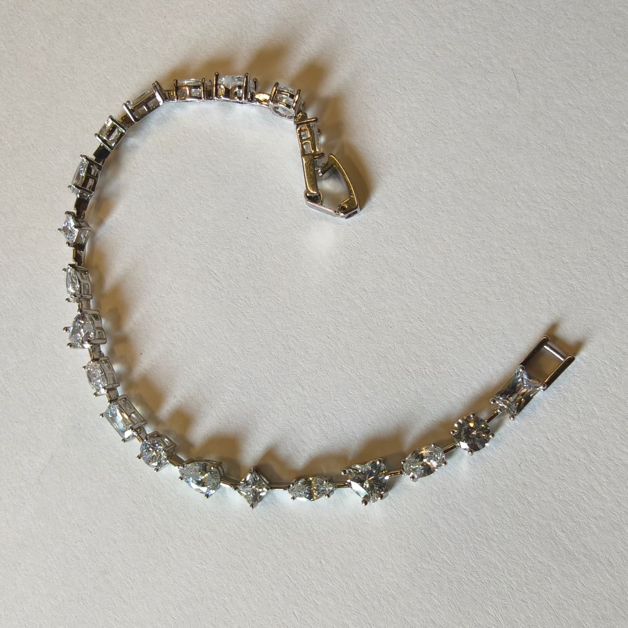 Unshaped Silver Plated Tennis Bracelet
