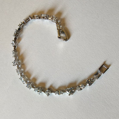 Unshaped Silver Plated Tennis Bracelet