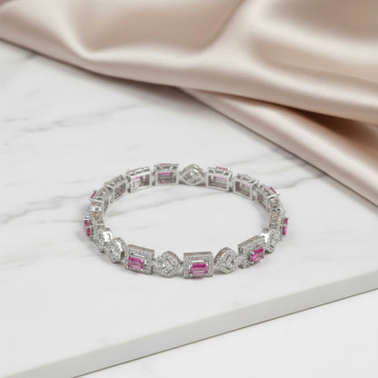 Ruby Coloured Tennis Bracelet