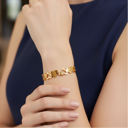Gold Plated Heart Shaped Bracelet