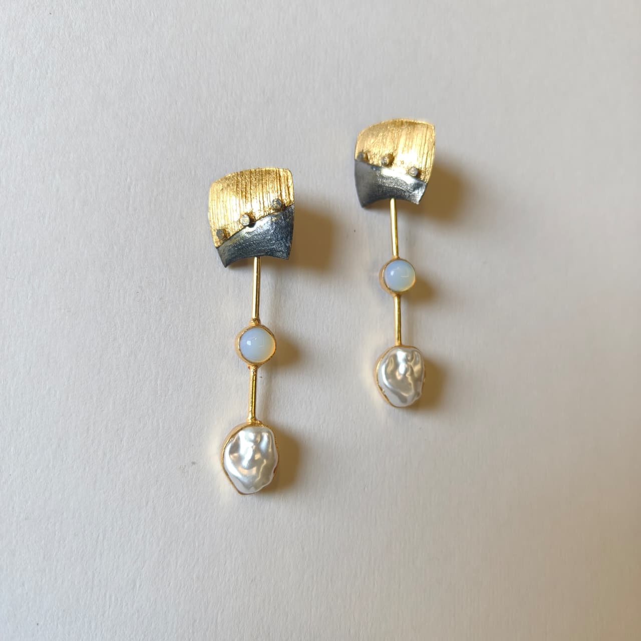 Pearl Drop Druzzy earrings