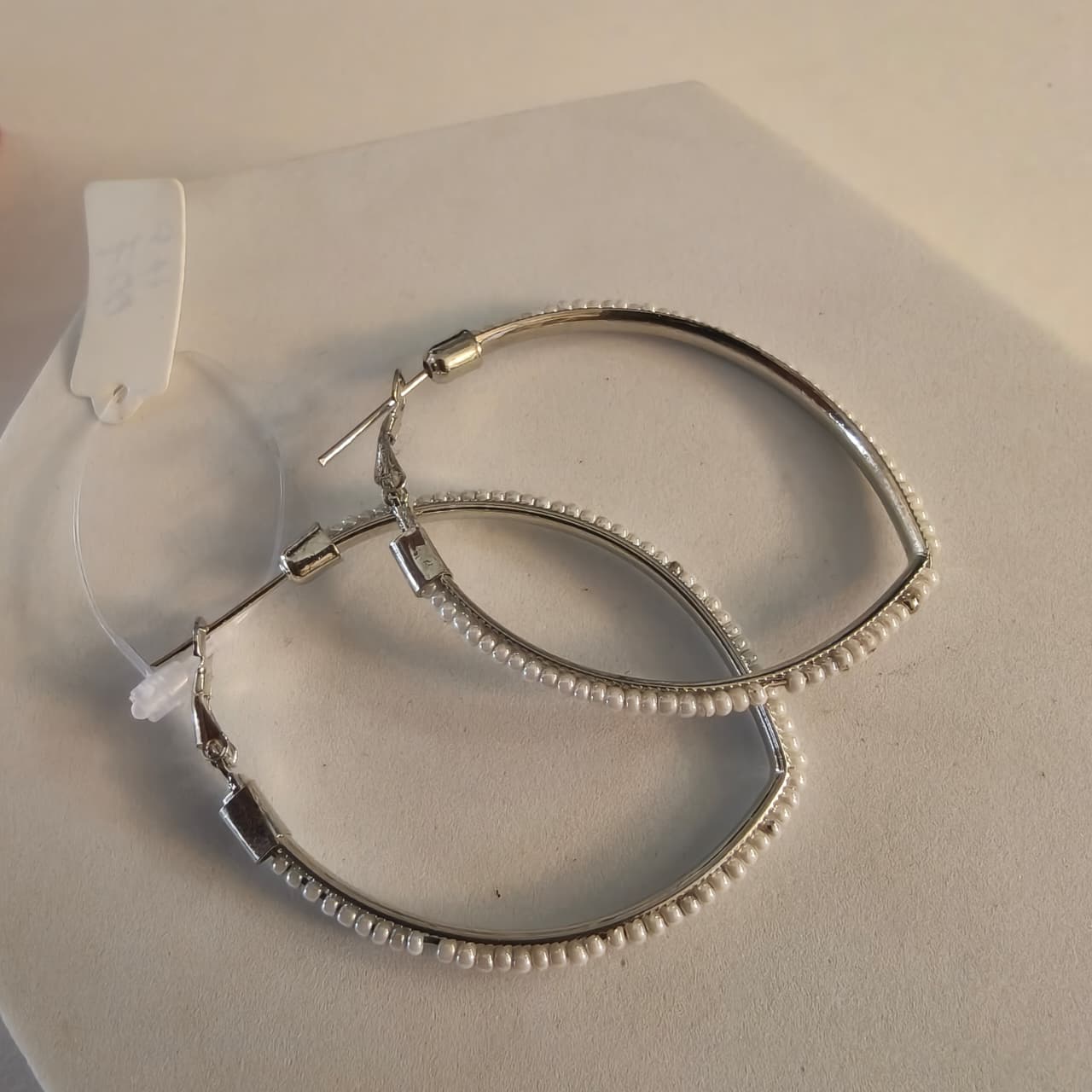 Oval Pearl Hoops