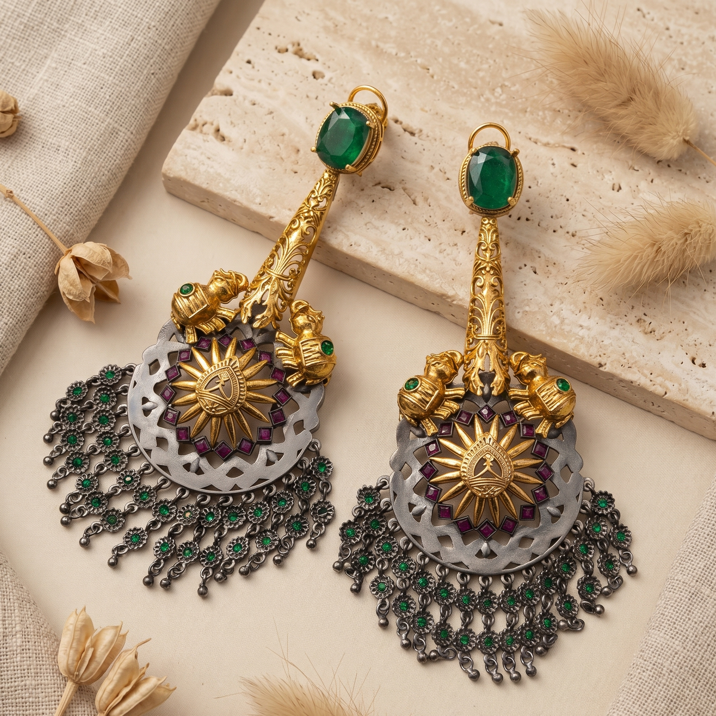 Green Stone Earring