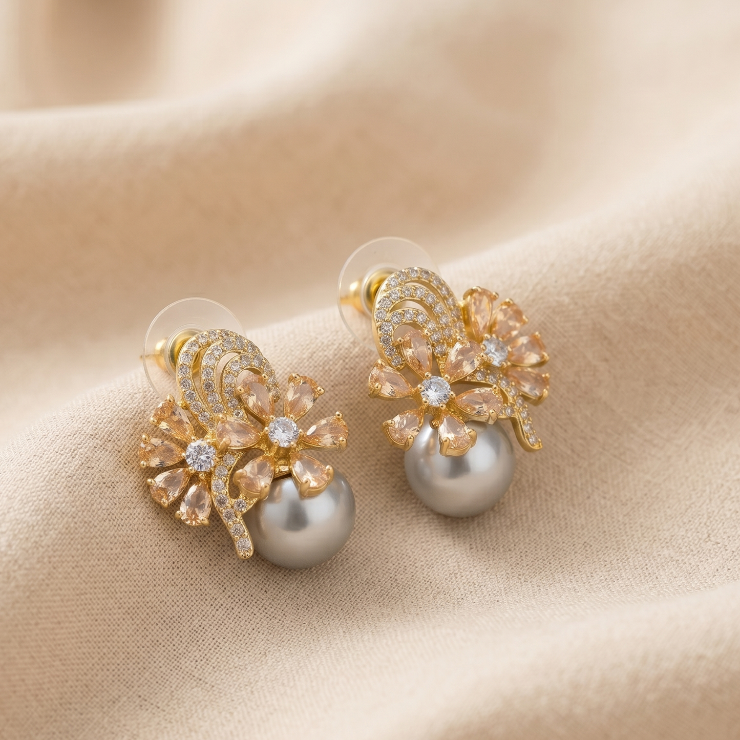 flower pearl earring